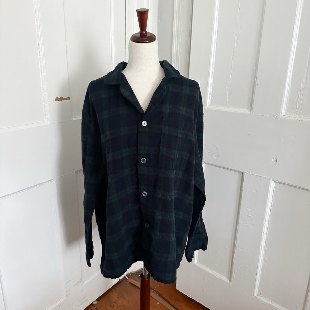 L.L.Bean Green & Black Sleep Flannel Men's XL 100% Cotton